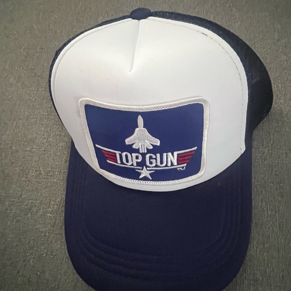 Navy Mesh Trucker Hat with Top Gun Patch - Picture 4 of 4